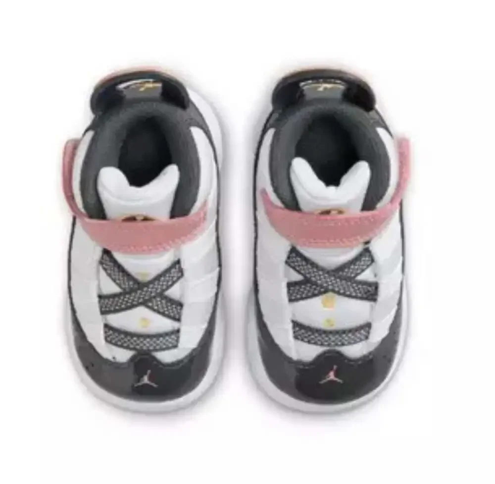 Jordan 6 Rings Toddler Shoes White/Anthracite/Red Stardust Size 5c *NEW*